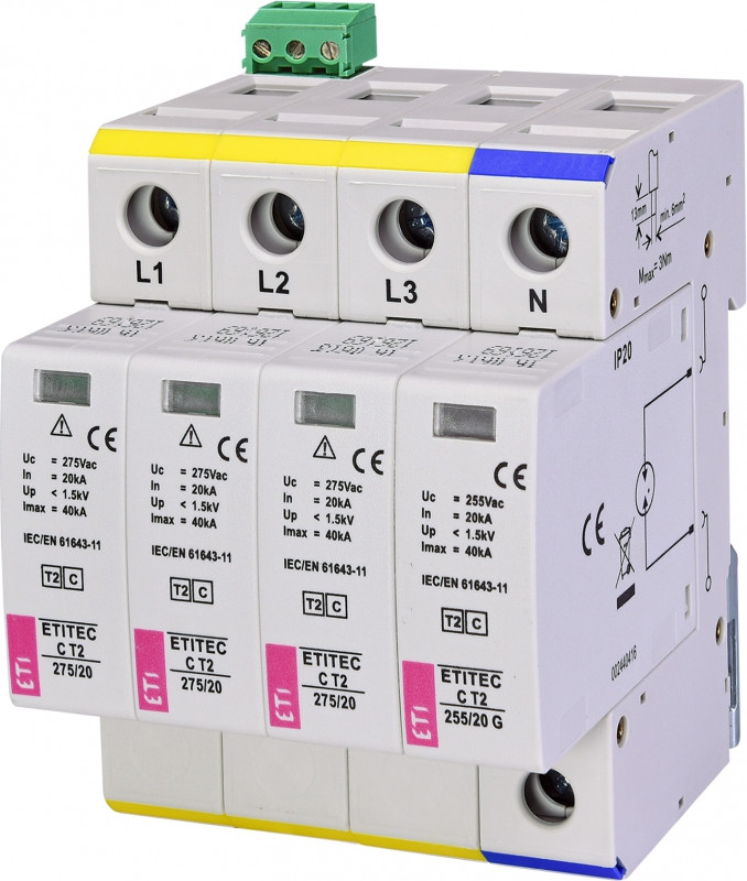 protectie supratensiuni etitec c t2 275/20 3+1 rc 002440404